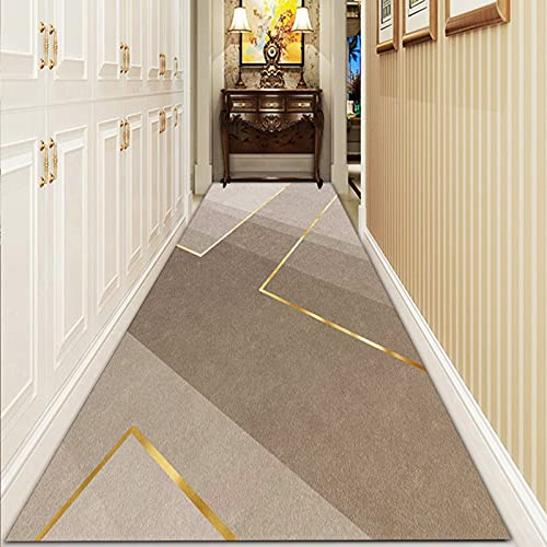 Tappeto passatoia antiscivolo lavabile kaki per cucina, corridoio, scale, 70 x 400 cm, lunghezza in varie dimensioni (100 cm, 1,5 m, 2 m, 250 cm, 300 cm, 4 m, 5 m, 6 m)
