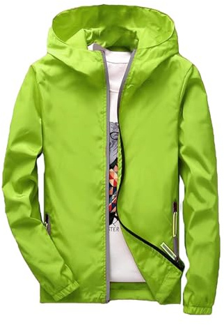 Regenjacke Herren Wasserdicht Sonnenschutz Packbare Ultraleichte Windjacke Fahrrad Regenmantel mit Kapuze Einfarbig Outdoorjacke Atmungsaktiv Dünne Ölzeug Sommerjacke regenponcho für Herren