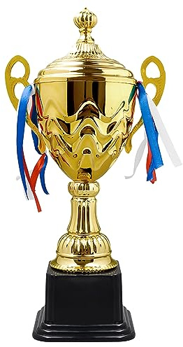 YFNVH Coppa d'oro grande 38 cm – trofeo vincitore trofeo in metallo con base per tornei sportivi, competizioni, cerimonie di premiazione bambini e adulti