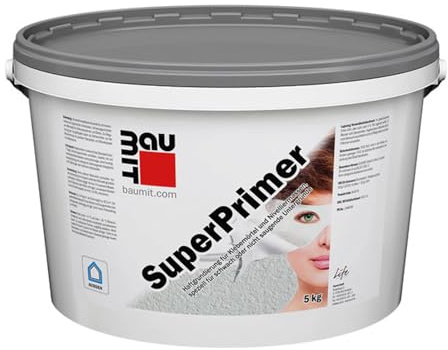 Generisch Baumit SuperPrimer 5kg – Haftbrücke für nicht saugende Flächen | Quarzsandhaltige Grundierung für Estrich, Fliesen, Spachtelmasse & Beton | Lösemittelfrei & schnell trocknend