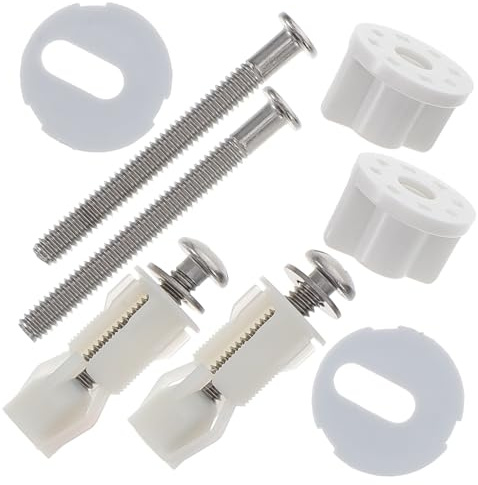 ORFOFE Set Bulloni Per Sedili Wc e Bulloni Per Coperchi Wc in Acciaio Inox e Nylon Antiruggine Accessori Bagno Per Fissaggio Stabile Kit Espansione Compatibile