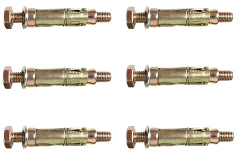 DAIRYCOF 6PCS Heavy Duty Anchor Bolts M12×90mm-Expansion Concrete Screws for Masonry Brick Wall Fixings