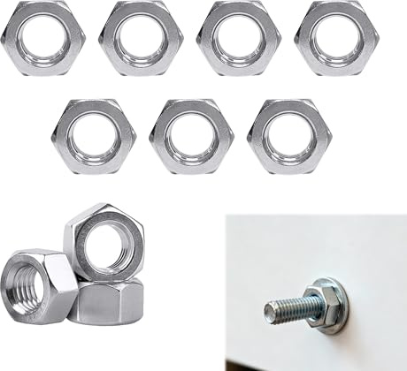 Écrou hexagonal 1/4, Pack de 10, Écrou pour filetage d’appareil photo, Écrous inoxydables en pouce pour trépieds, télescopes et autres applications, Vis de fixation robustes et durables