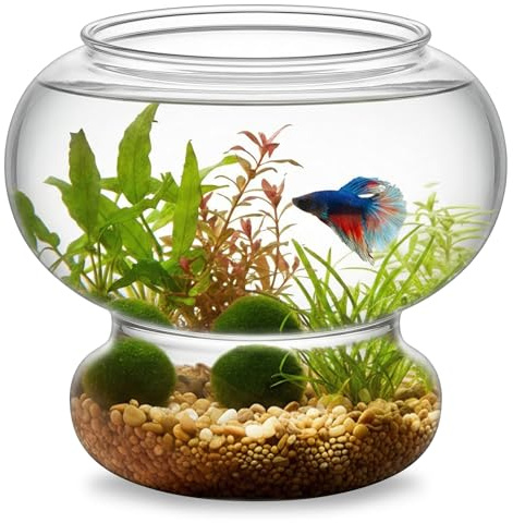Mini ciotola per pesci in plastica, 708,7 g, decorativa, piccola, infrangibile, kit di base per acquario, centrotavola, vasi, decorazioni per feste (nuovo modello 2026)