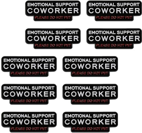 Packung mit 10 Stück witzige Anstecknadel für den Arbeitsplatz, emotionale Unterstützung, Anstecknadel für Kollegen, aus Zn Legierung, Brosche für Firmengeschenke, lustiges Firmengeschenk