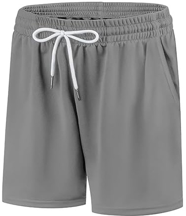 CEWIFO Pantalones cortos deportivos para niños activos, cómodos para jugar al aire libre, transpirables, pantalones cortos de verano con bolsillos, para niños de 4 a 13 años, gris, 10-11 años