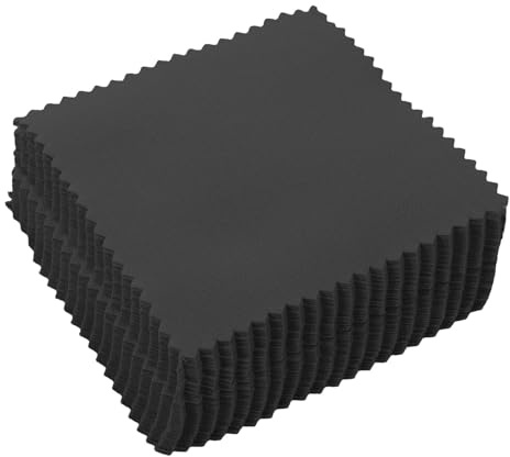 Cabilock 50 Unidades Paños de Gamuza Negra para Limpiar Joyas y Plata, Removedor de Deslustre Alto Rendimiento para Mantenimiento Diario de Joyería
