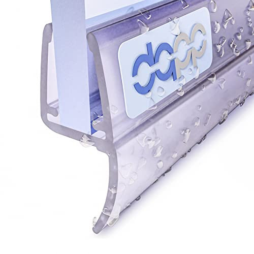 DQ-PP Duschdichtung 120cm – für 6mm - 8mm Glastür Stärke – UK25 – Wasserablaufprofil Wasserabweisprofil – Duschabdichtung Duschwand – Ersatzteile für Duschkabine – Transparent