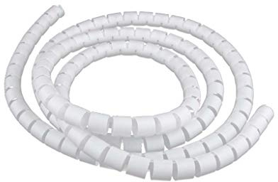 P Prettyia Kabelschlauch Flexibler Kabelkanal, Länge 2 m, Spiralschlauch Durchmesser Auswählbar - Weiß 10mm