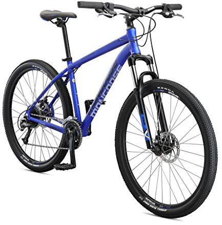 Mongoose Switchback Comp Hardtail Mountain Bike for Adult Men Women, Front Suspension, 18-Speed, 27.5-Inch Wheels, Mechanical Disc Brakes, Large Aluminum Frame, Blue