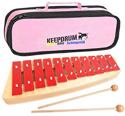 Sonor NG10 NG-10 Xylophon Glockenspiel + keepdrum Tasche Bag Pink Rosa
