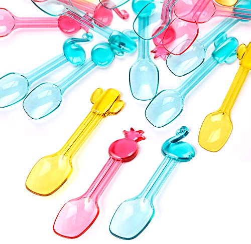 GET FRESH Mini Ice Cream Spoons – 27pcs Reusable Colorful Kids Gelato Spoons for Ice Cream & Dessert