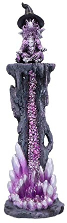 Nemesis Now Brûleur d'encens Dragon en résine, Violet, 26,5 cm