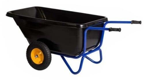 Kelberg Hof-/Futterkarre 400 L – Doppelrad, 250 kg – Mulde aus Qualitätskunststoff, Bodenplatte verstärkt, Griffe mit Handschutz, 4.00-8 PU MX Rad (pannensicher), Stahlfelge, EU-Fertigung