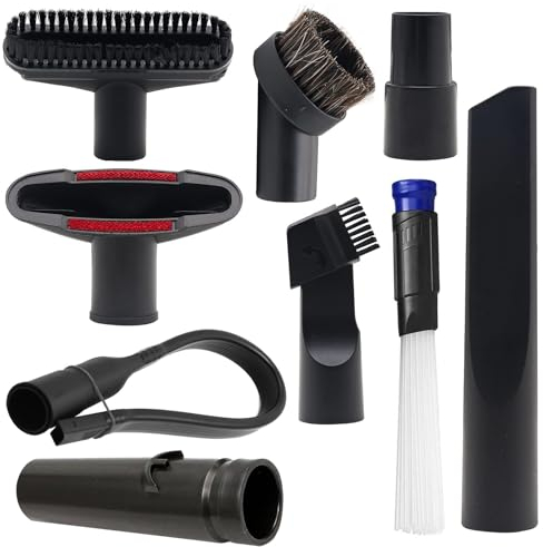 Vacuum Cleaner Brush Universal, 8 Pieces Vacuum Cleaner Attachment Cleaning Set, Vacuum Cleaner Nozzles Attachments, Vacuum Cleaner Replacement, Diameter 32/35 mm Adapter Vacuum Cleaner Replacement