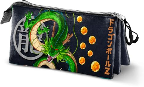 Dragon Ball Shenron-Triple Pencil Case, Dark Blue, 23 x 11 cm