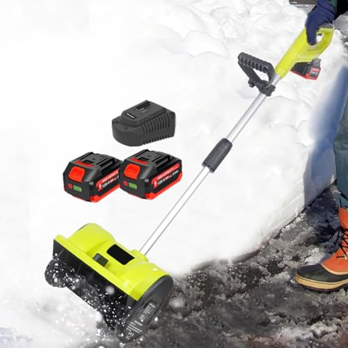 CYTBEK Pala quitanieves eléctrica, soplador de Nieve inalámbrico con batería y Cargador de Iones de Litio de 2 x 4,0 Ah, quitanieves de dirección Ajustable, Lanzador de Nieve Recargable, Distancia