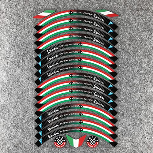YESKIT Modifizierte dekorative Aufkleber Motorrad Felgenaufkleber Racing Felgenband Aufkleber Accessori Wasserdicht Für Vespa GTS GTV 250 300 Sprint 50 150 (Color : B)
