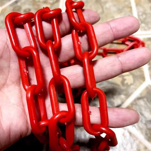 Absperrkette absperrkordel Kunststoffkettensperre, 10mm Dicke UV-beständige Sicherheitskette Mit S-Stecker, Für Partyveranstaltungen, Parkplätze, Schulen, Gärten Und Baustellen (Color : Red, Size :