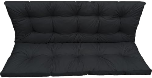 IN WOHO Hollywood Swing Cushion, Outdoor Seat Cushion, Garden Bench Cushion, Water-Repellent, Garden Bench Cushion, Bench Cushion, 180 x 60 x 50 cm, Black