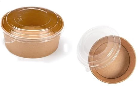 DPdantepellacani 50 Insalatiera in cartoncino 750 ML monouso con coperchio ciotola bio carta salad bowl contenitore food delivery usa e getta insalate poke pasta