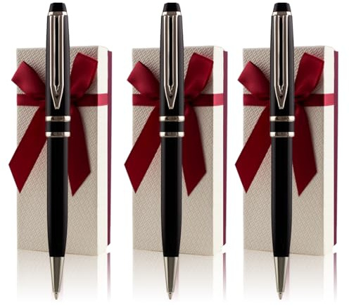 Yastar Bolígrafos Personalizados - Regalo Elegante para Colegas y Amigos | Set de 3 Bolígrafos Personalizados con Nombres Diferentes, Logo y Teléfono, Tinta Negra de para Empresa