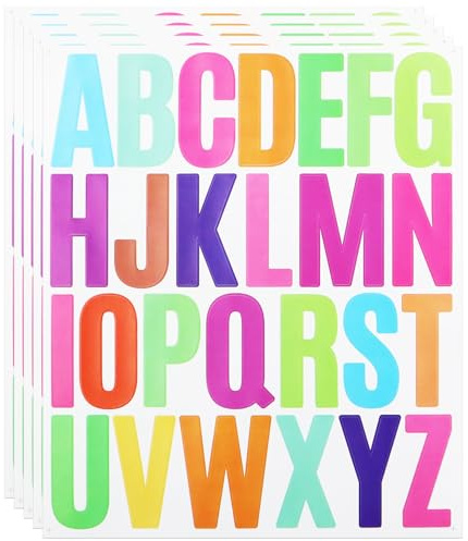 2 Zoll Buchstaben Aufkleber,624 Stücke Selbstklebendes Vinyl Alphabet Kit für Scrapbook, DIY und Basteln, Namensschild, Kleines Unternehmen - Multi