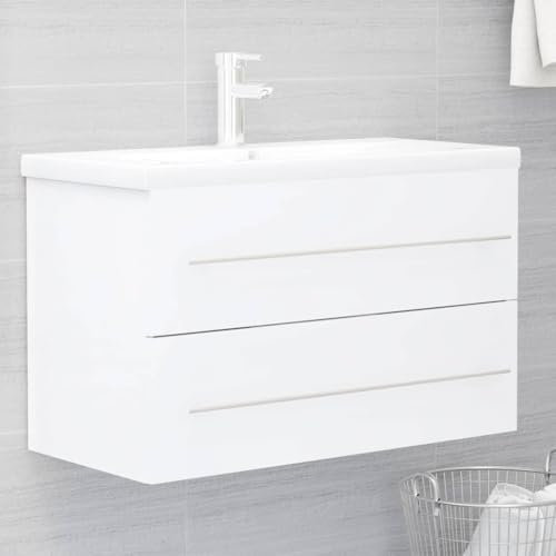 CFODOJ Möbelsets, Badezimmermöbel-Sets, Waschbeckenunterschrank, weiß, 80 x 38,5 x 48 cm, Holzwerkstoff