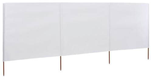 Myheimly Windschutzgewebe,Windschutz Sichtschutz Balkon,Sichtschutzzaun Sand-Weiß,400 x 120 cm