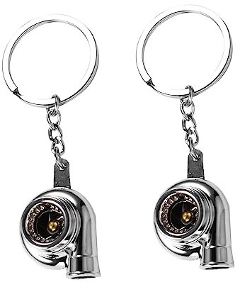Mobestech 2 Stück Turbo Turbolader Schlüsselanhänger Aus Zinklegierung Langlebiger Autoschlüsselanhänger Silber Kreative Taschen Auto Dekoration Geschenk Für Männer Jungen