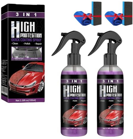 Turbo Shine Nexa 3 in 1 High Protection Spray, Nexa Turbo Shine Nano Repair & Protective Coating, Fast Turbos Spray Paint for Cars, Metald and Tools (2PCS)