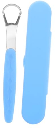 Beaupretty Raschietto Linguale in Acciaio Inox Strumento per Rimuovere Patina Portatile per Salute Orale Custodia per Uso Quotidiano