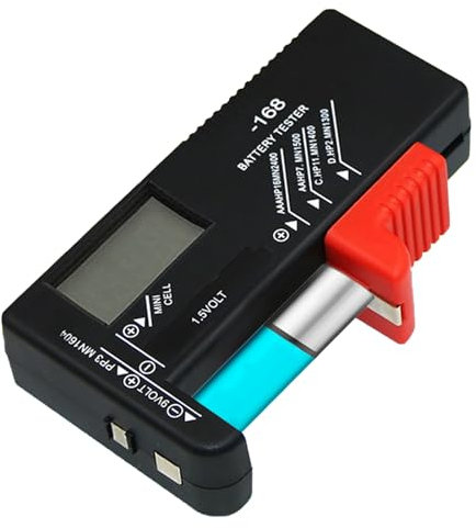 Huybaa Batteria di Volt Checker Tester Batterie Digitale per AA, AAA, C, D, 9V e Batterie a Bottone - BT-168D LCD Display Universale
