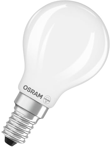 OSRAM Lampada LED Star Globe P15 Filament, 2700 K bianco caldo, 1 W, E14, satinata, 136 lm, per lampade da tavolo, lampade decorative, antiabbagliamento, 15.000 ore