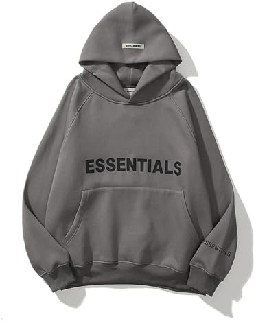 Mataluck Unisex Oversized Fleece Hoodie, Heavyweight Cotton Blend Streetwear Y2K Pullover with 3D Letter Detail, Comfortable Baggy Fit Sweatshirt for Men & Women, Ideal for Casual Daily Wear Gray