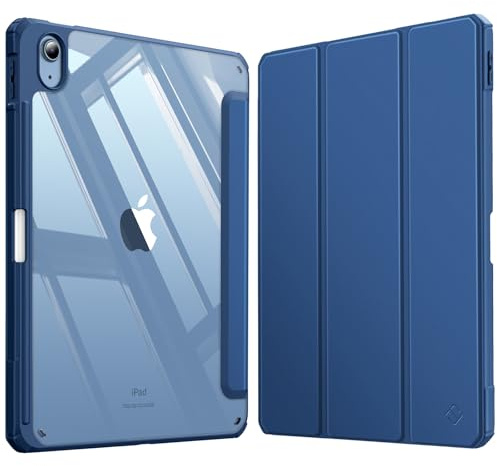 Fintie Hybrid Hülle für iPad (A16) 11/10 Generation (2025/2022, 11/10.9) | Schlankes stoßfestes Schutzhülle mit Stifthalter, Transparente Hartschale, Standfunktion für Tippen & Ansehen, Navy