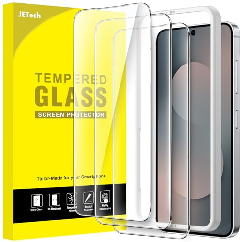 JETech Pellicola Protettiva per Samsung Galaxy S25 FE, 3 Pezzi | Vetro Temperato 9H, HD Trasparente, Protezione Antigraffio, Strumento Installazione Facile, Compatibile con ID Impronta