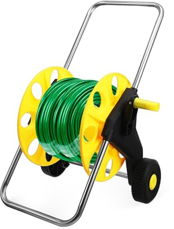 Carrello avvolgitubo da giardino con ruote per una facile conservazione e mobilità, design multifunzionale durevole per attività di irrigazione e lavaggio senza sforzo
