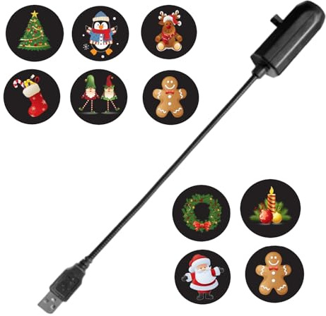 Proyector De Luces De Navidad Para Exterior, Decoraciones Navideñas USB con 10 Patrones, Suministros para Fiestas de Vacaciones para Oficinas Escritorio Habitación Escuela Césped Jardín Dormitorio Apa