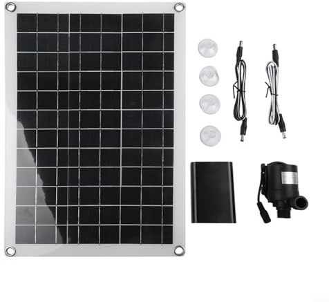 Kit de pompe solaire sans balais de 800 l/h CC 12 V avec cascade solaire polycristalline de 50 W pour bassin de jardin, panneau de fontaine et eau extérieure Caractéristiques simples