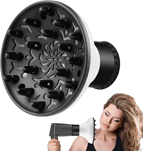 YOFDAL Diffusore Universale,Accessori per Asciugacapelli,Adattabile per Asciugacapelli con Beccuccio,Per lo Styling di Capelli Ricci o Mossi (Bianco)