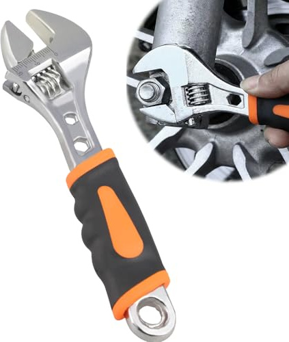 6/150mm Adjustable Wrench Max Opening 20mm Wide Jaw Spanner High Carbon Steel Spanner with Non-Slip Grip & Metric Scale, Small Adjustable Wrench for Tight Spaces DIY, Radiator, Bike & Car Repair
