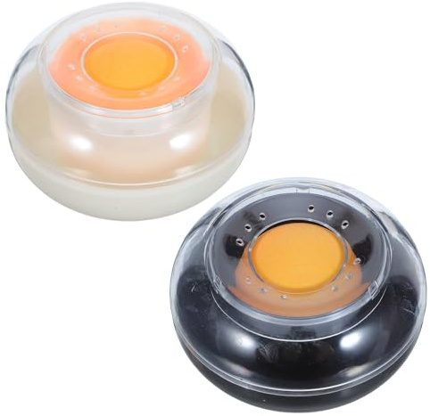 2 Pack Finger Roller Moistener for Bills and Paper, Spill-Free | Plastic 8x8x4.5cm Size, Single-handed Use for Finance Desks and Cash Counting