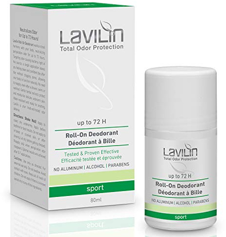 Deodorante roll-on LAVILIN per lo sport | Protezione fino a 72 ore - Senza alcool e alluminio 80ml