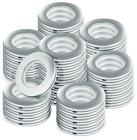 WCIC Rideau Oeillet 48 Pièces - Anneaux Ronds en Plastique Clips Diamètre Intérieur 40mm - Bricolage Fenêtre et Douche Mat Ruban