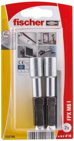 Fischer Metalldübel für Zellbeton FPX-I M6 mit Sechskantschlüssel, 2 Stück