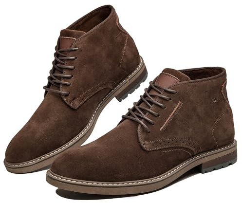 Arkbird Mens Chukka Boots, Genuine Suede Leather Classic Fashion Casual Ankle Lace-up Dress Boots for Men