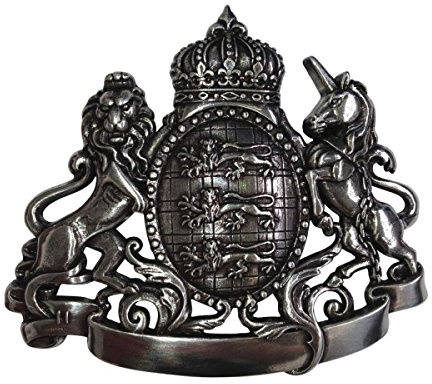 BELTINGER Gürtelschnalle Löwe und Einhorn 4,0 cm | Buckle Wechselschließe Gürtelschließe 40mm Massiv | Für die Tracht