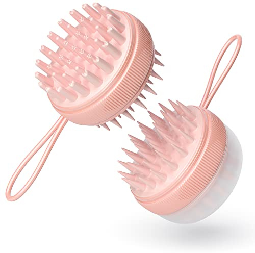 Brosse à Shampoing, TOUCHBeauty Brosse Massage Cuir Chevelu en Silicone à 2 Faces pour Massage & Nettoyage de la Tête, Humide/Sec pour Femmes, Hommes, Animaux Domestiques AG-2251P(Rose)