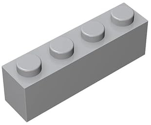 Klassische Steine 1x4, 100 Stück, kompatibel mit Lego, Farben:Light Gray